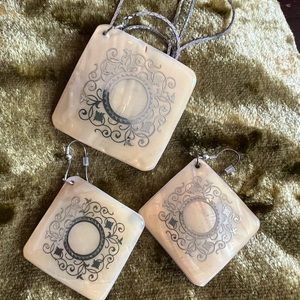 14k gold filigree on abalone shell necklace and earring set